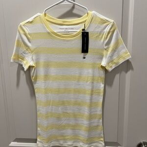 Tommy Hilfiger Yellow and White Striped Women’s  Shirt